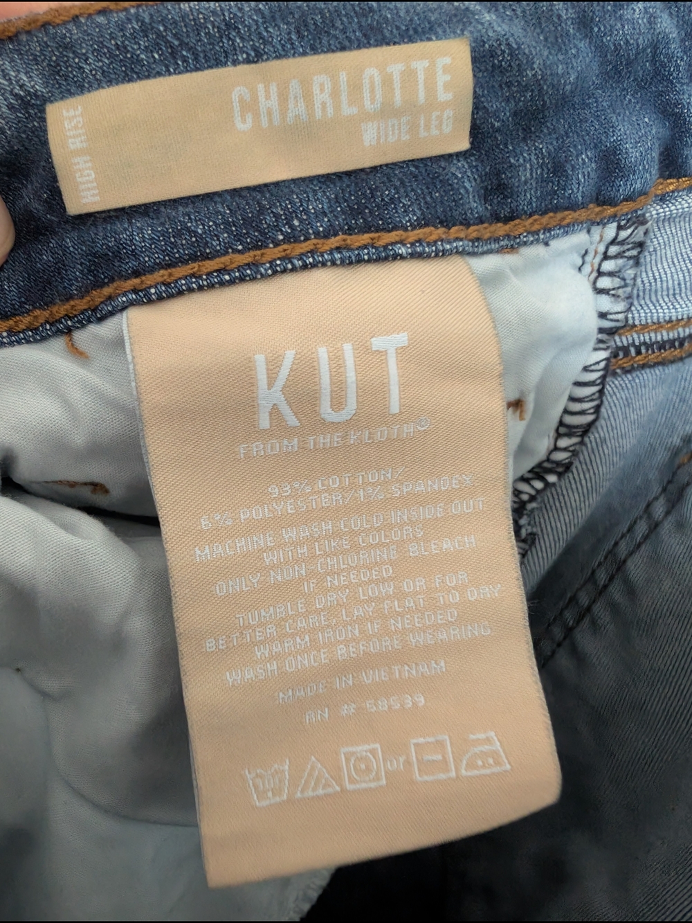 Kut from the Kloth Women's Charlotte Wide Leg Denim Jeans 14W - Picture 5 of 9